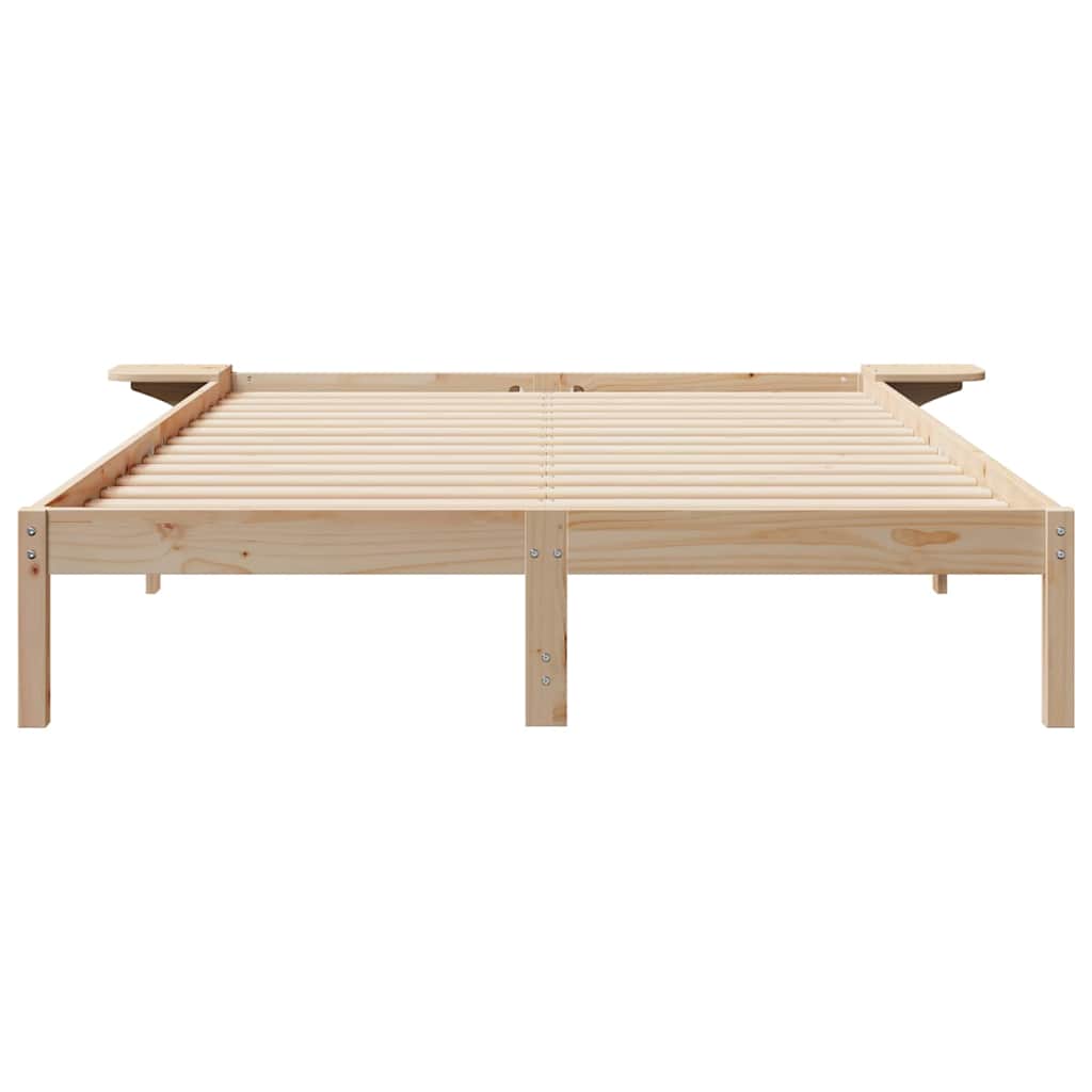 Sengestel med sideborde Naturfarvet 160 x 210 cm