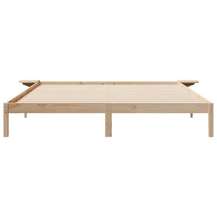 Sengestel med sideborde Naturfarvet 180 x 220 cm
