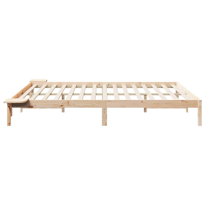 Sengestel med sideborde Naturfarvet 180 x 220 cm