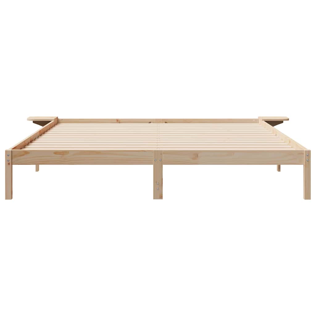 Sengestel med sideborde Naturfarvet 200 x 220 cm