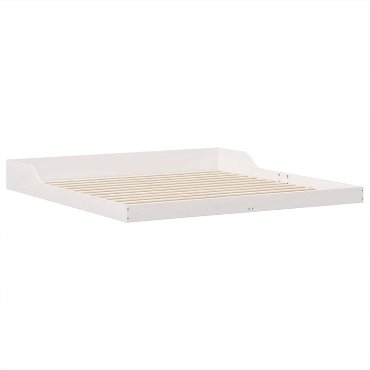 Sengestel Hvid 200 x 200 cm Massiv fyrretræ