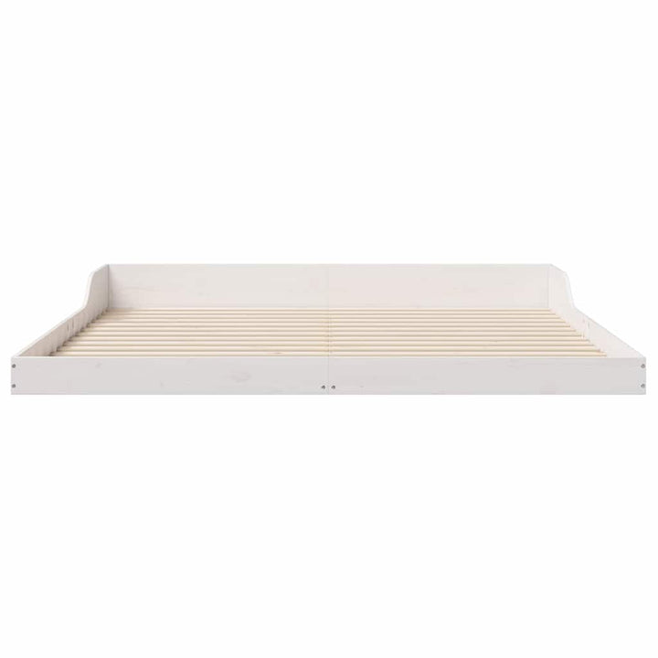 Sengestel Hvid 200 x 200 cm Massiv fyrretræ