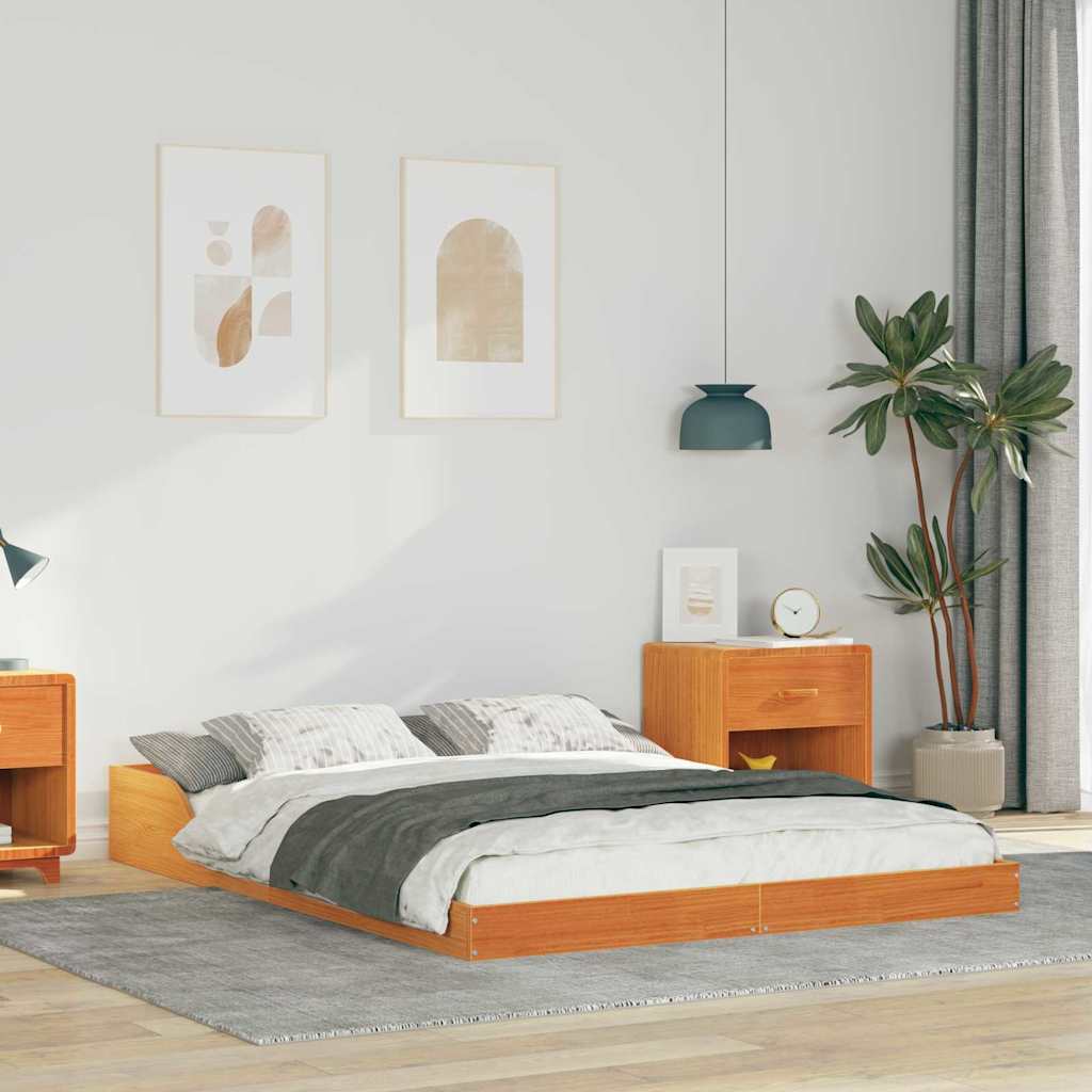 Sengestel Voks brun 120 x 200 cm Massiv fyrretræ