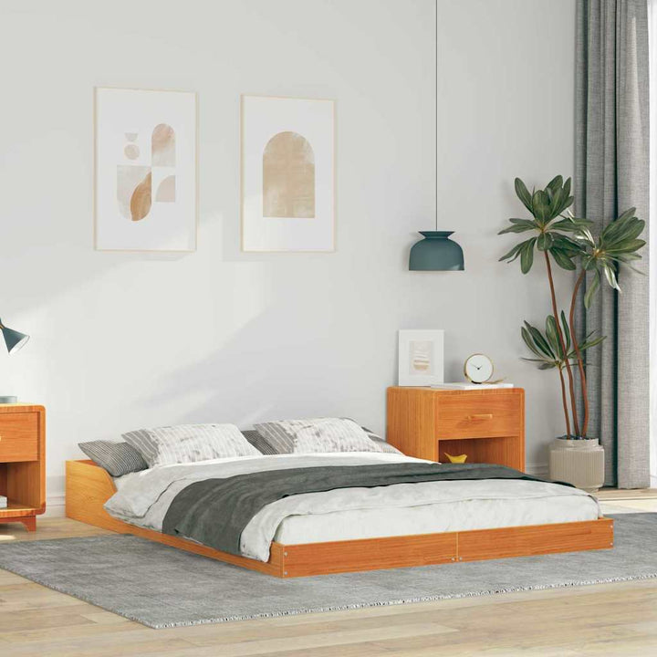 Sengestel Voks brun 120 x 200 cm Massiv fyrretræ