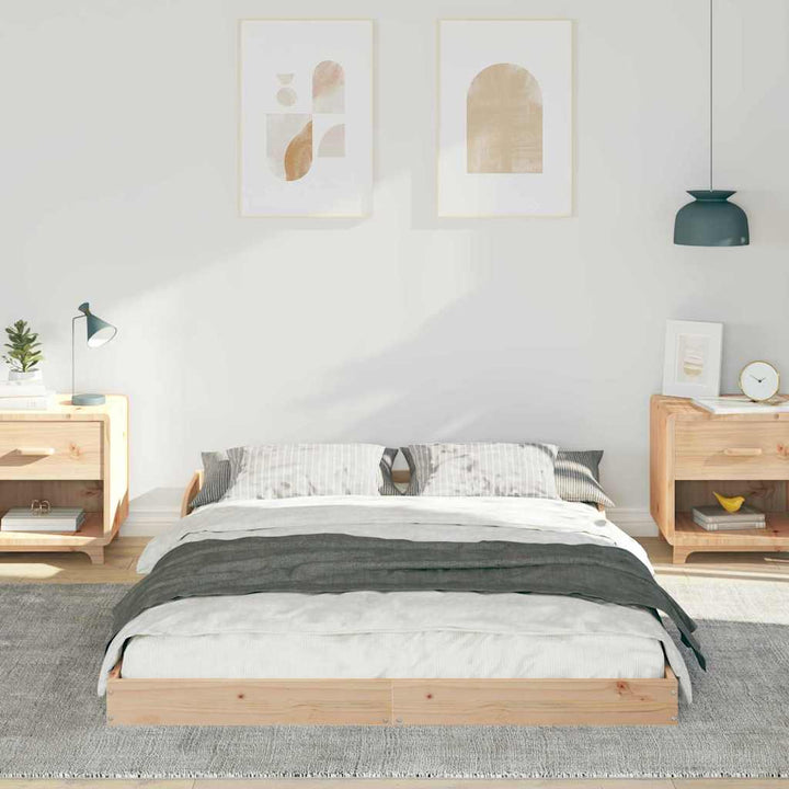 Sengestel Brun 140 x 190 cm Massiv fyrretræ