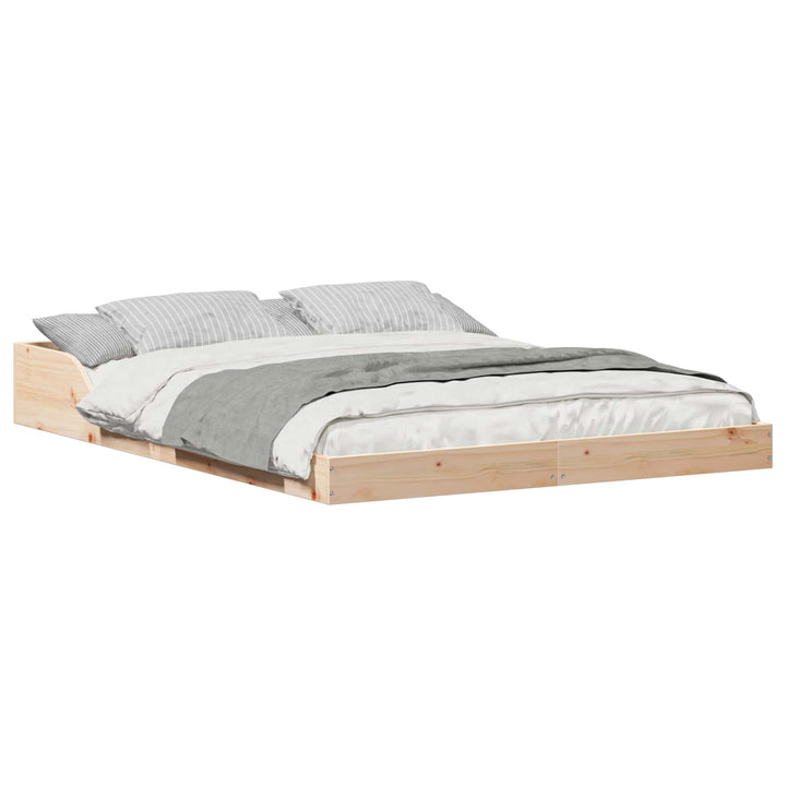 Sengestel Brun 140 x 190 cm Massiv fyrretræ