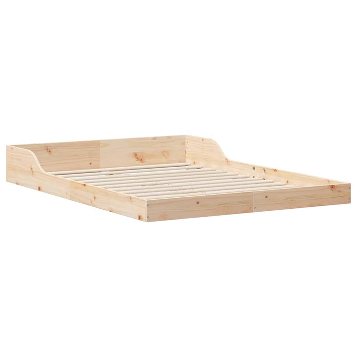 Sengestel Brun 140 x 190 cm Massiv fyrretræ