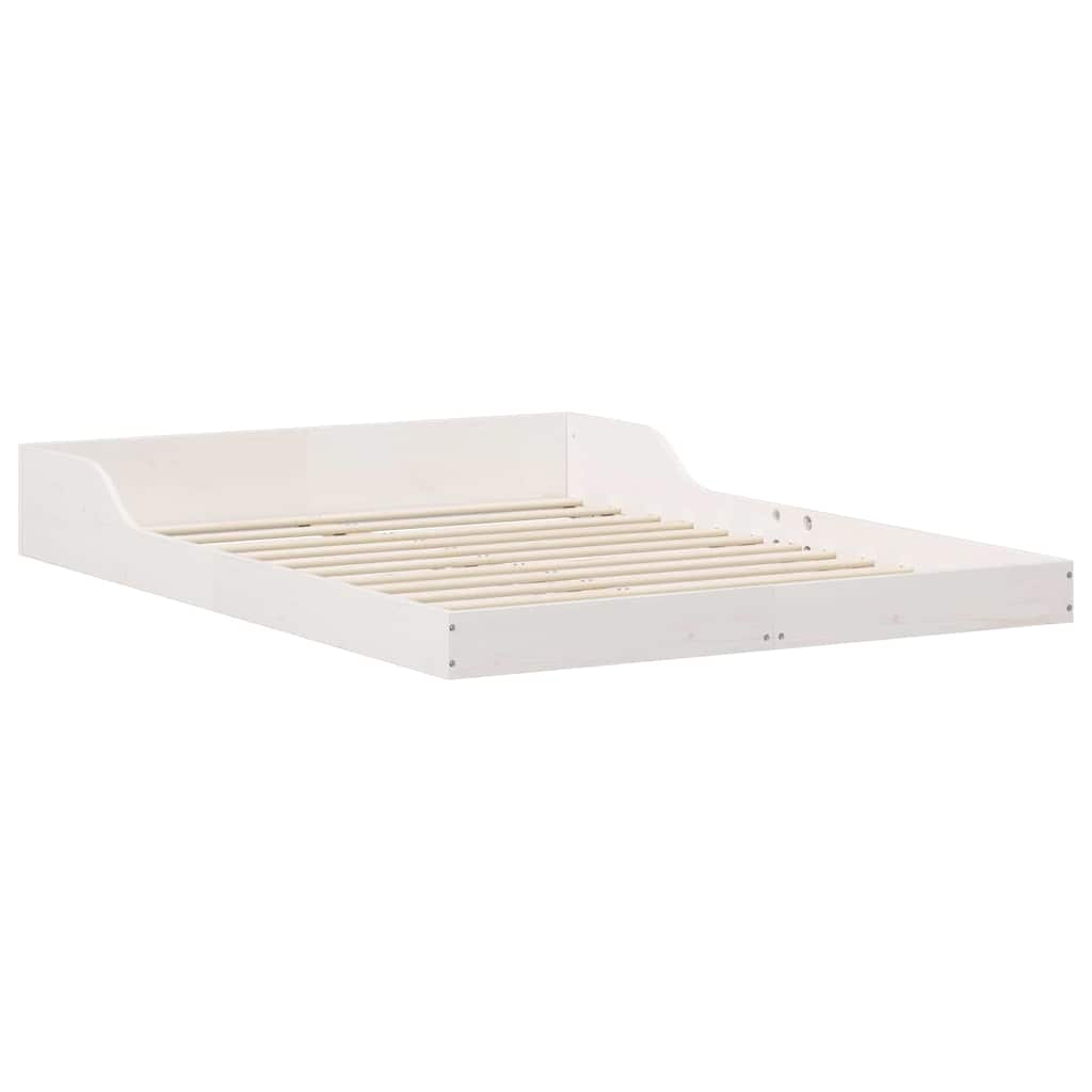 Sengestel Hvid 140 x 190 cm Massiv fyrretræ