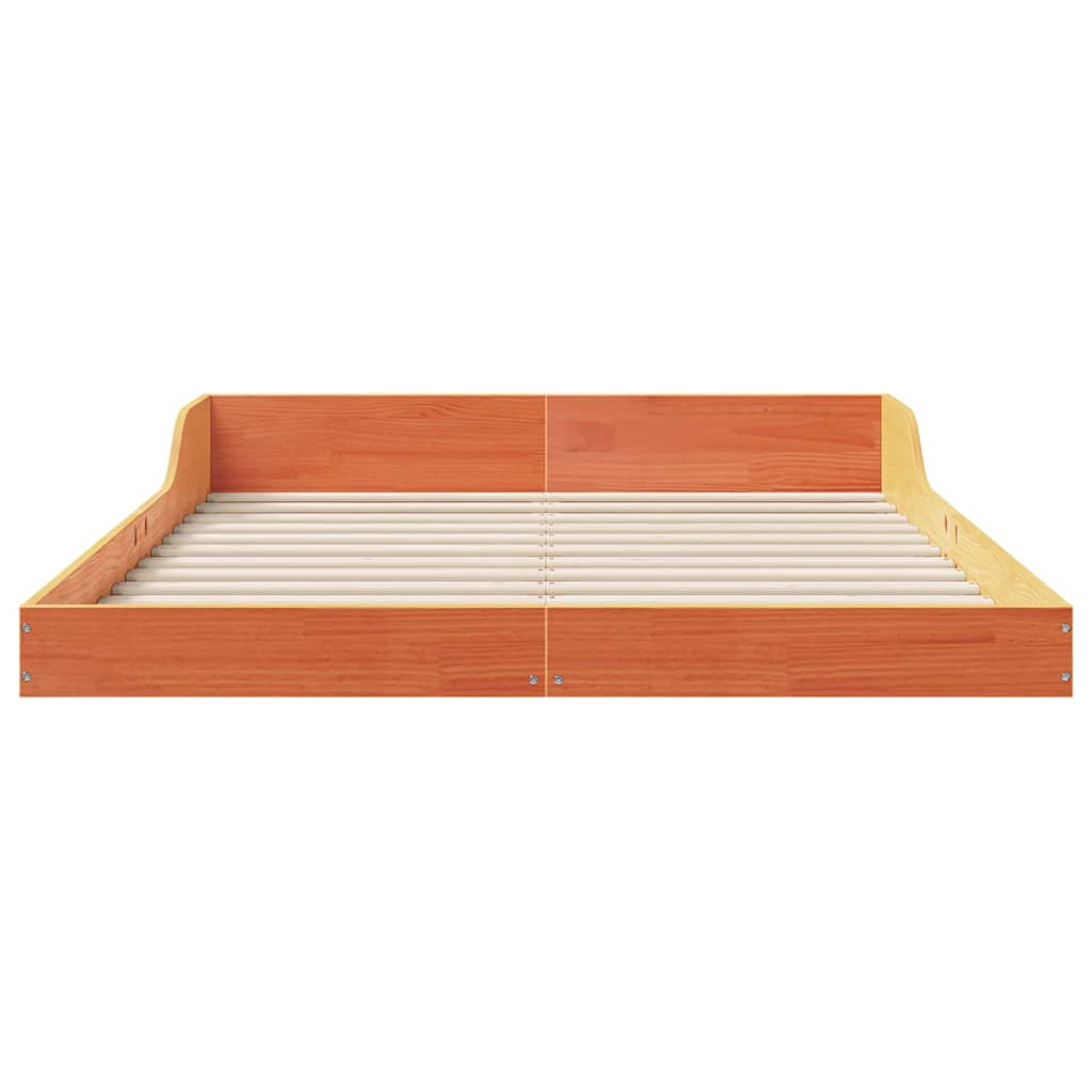 Sengestel Voks brun 140 x 190 cm Massiv fyrretræ
