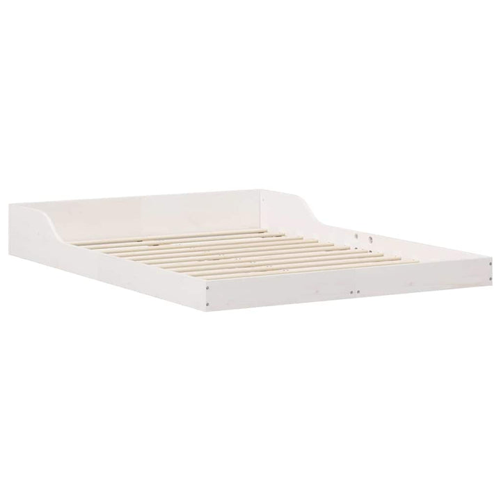 Sengestel Hvid 135 x 190 cm Massiv fyrretræ