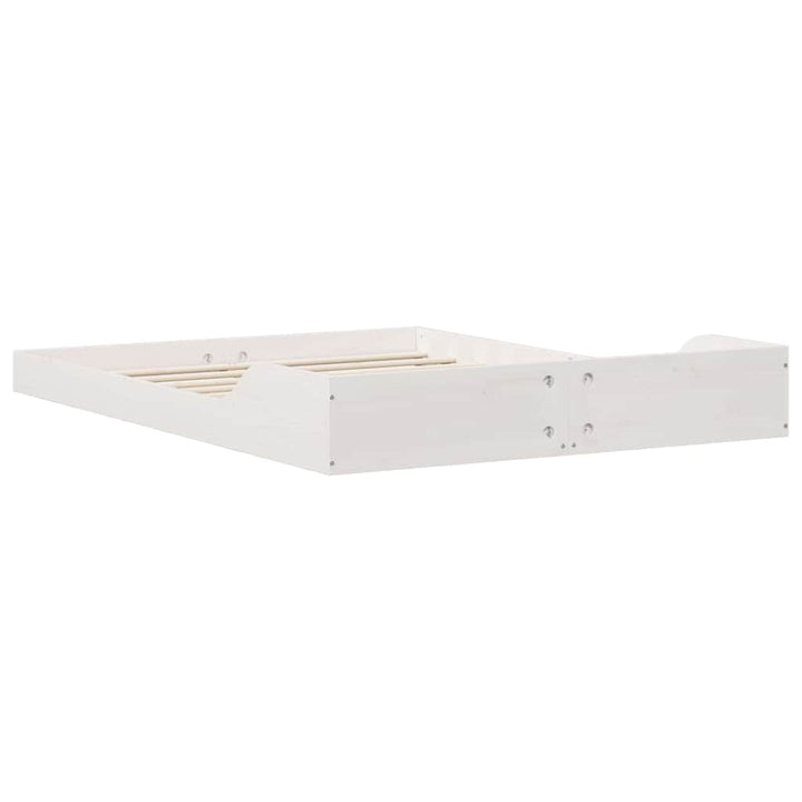 Sengestel Hvid 135 x 190 cm Massiv fyrretræ