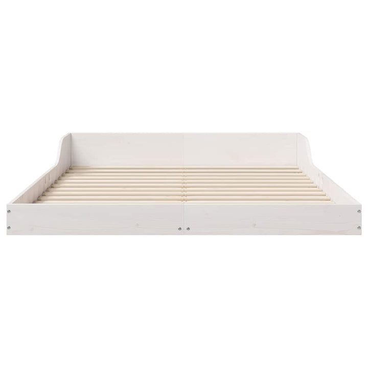 Sengestel Hvid 135 x 190 cm Massiv fyrretræ