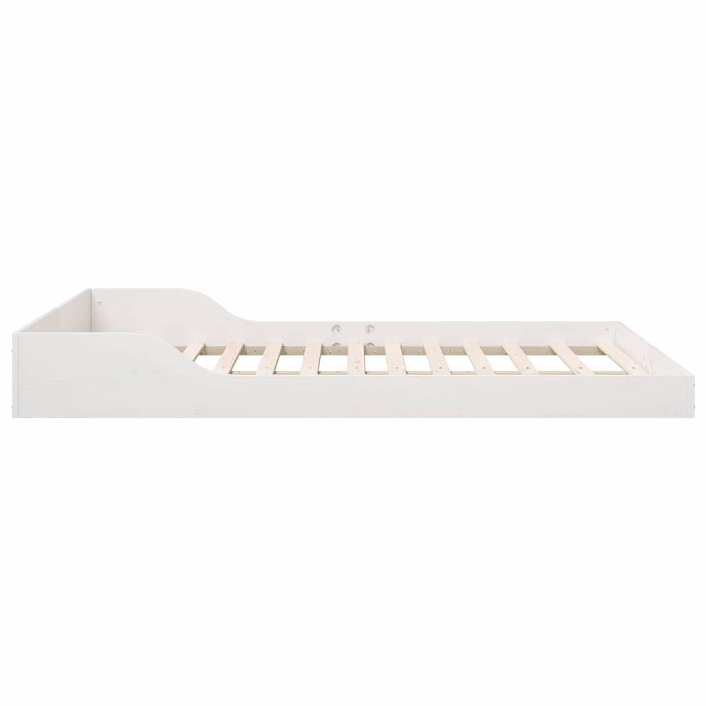 Sengestel Hvid 135 x 190 cm Massiv fyrretræ
