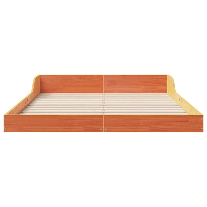 Sengestel Voks brun 135 x 190 cm Massiv fyrretræ