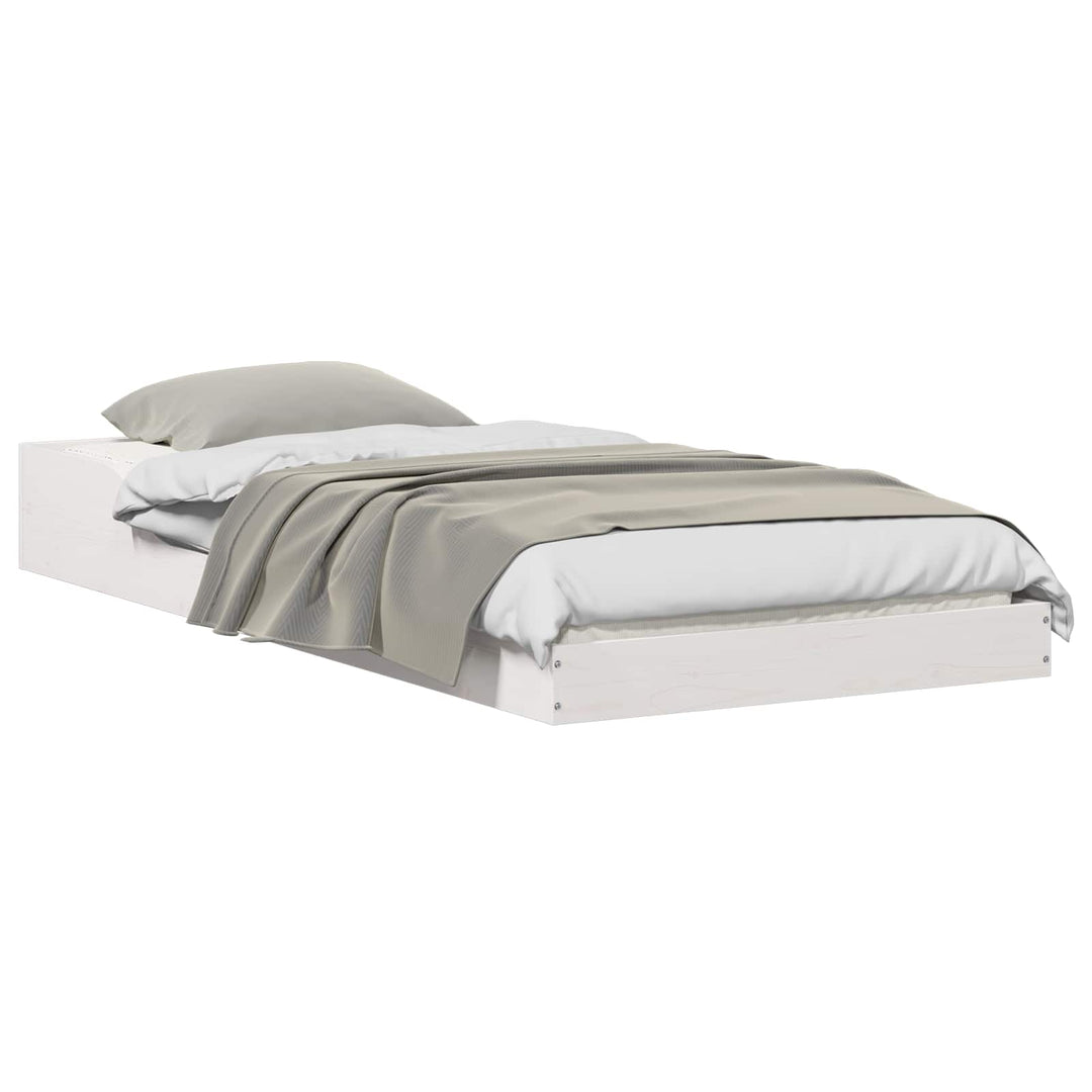 Sengestel Hvid 100 x 200 cm Massiv fyrretræ