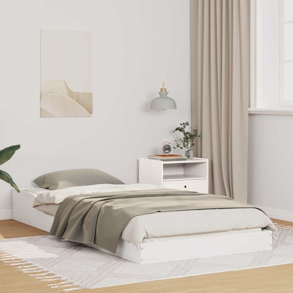 Sengestel Hvid 90 x 190 cm Massiv fyrretræ