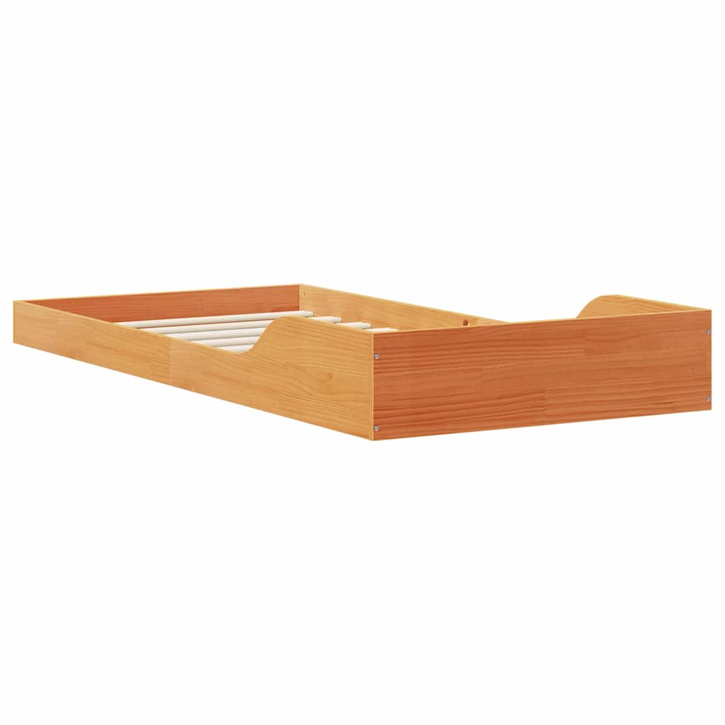 Sengestel Voks brun 100 x 210 cm Massiv fyrretræ