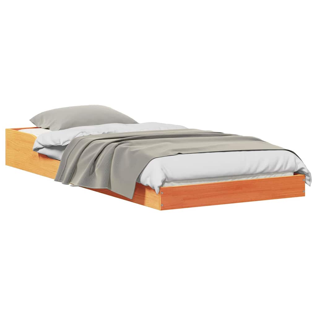 Sengestel Voks brun 100 x 210 cm Massiv fyrretræ