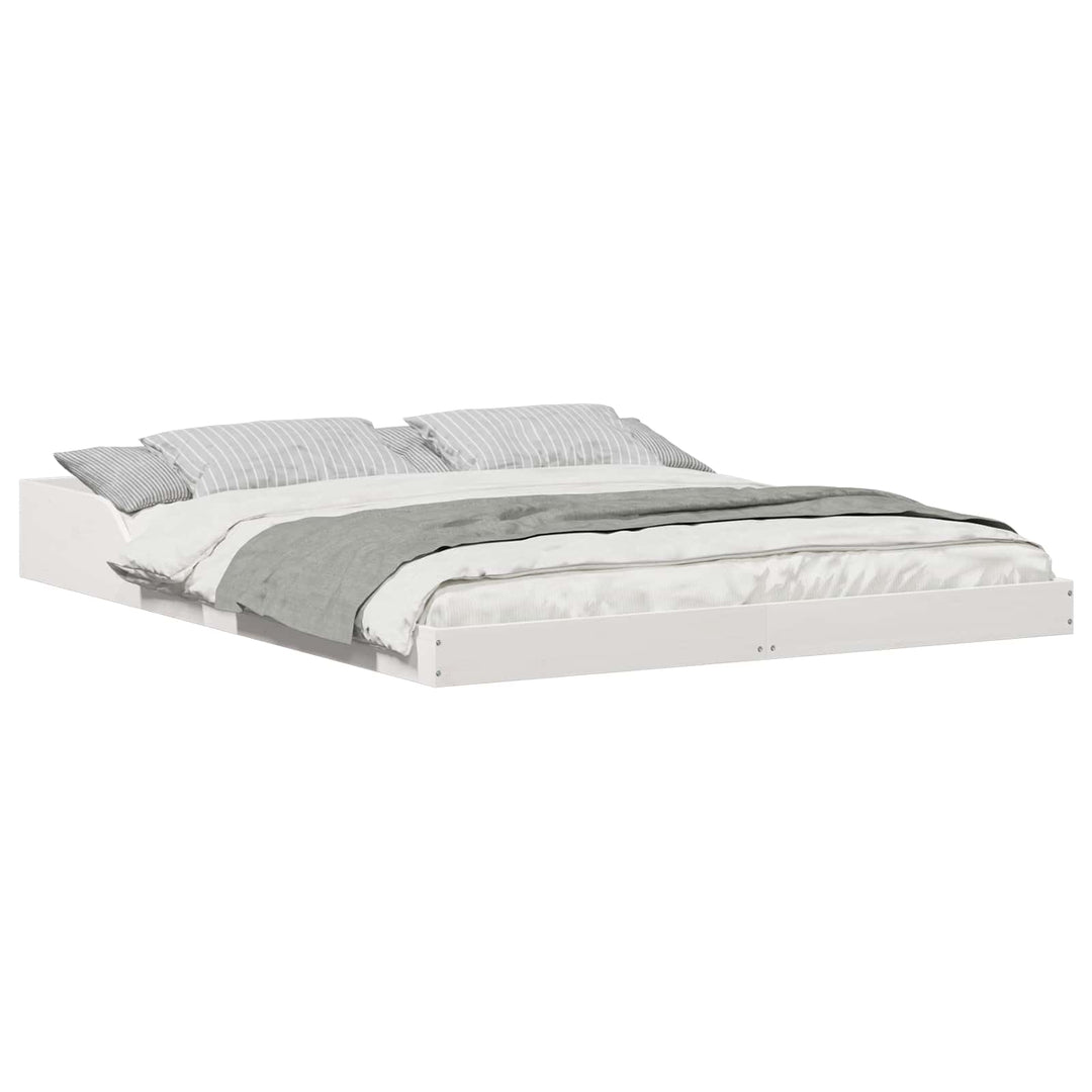 Sengestel Hvid 140 x 210 cm Massiv fyrretræ