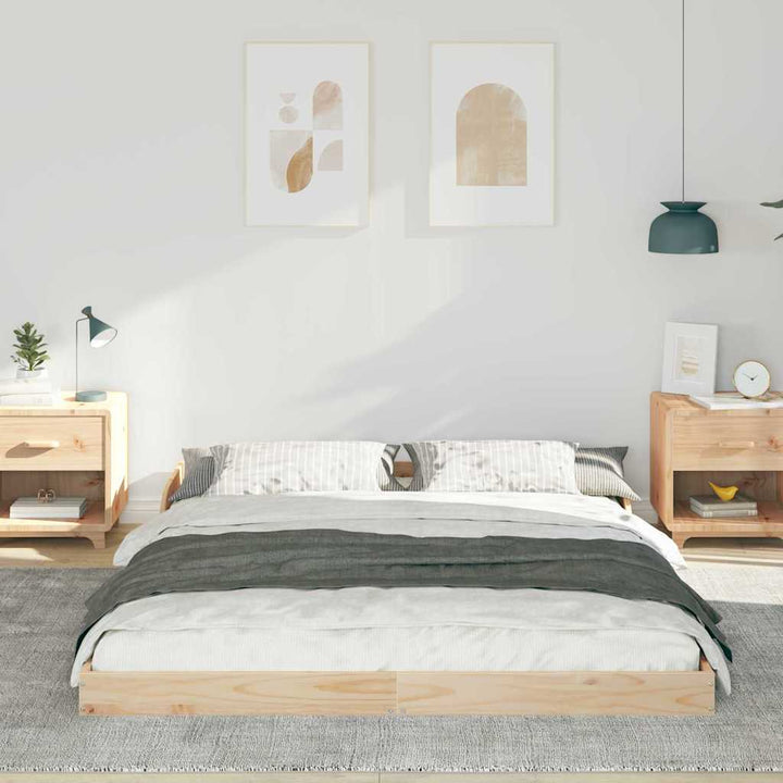 Sengestel Brun 160 x 210 cm Massiv fyrretræ