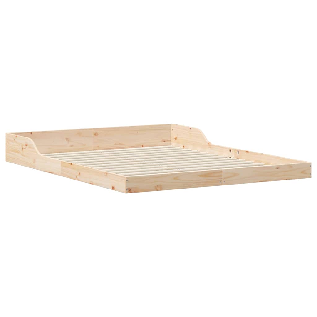 Sengestel Brun 160 x 210 cm Massiv fyrretræ
