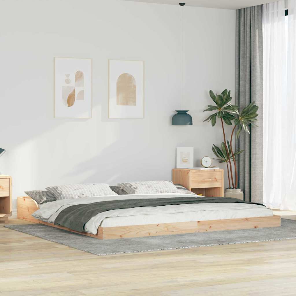 Sengestel Brun 180 x 210 cm Massiv fyrretræ