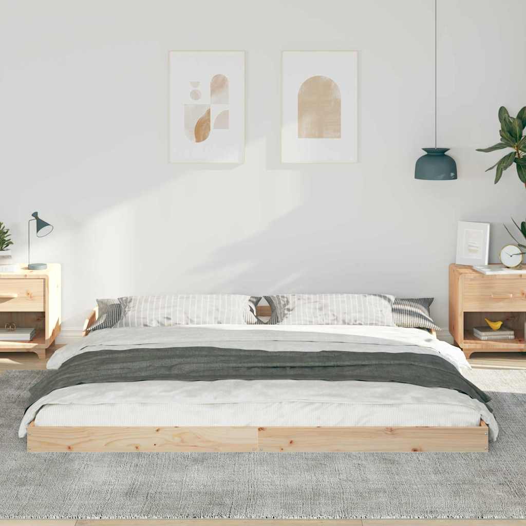 Sengestel Brun 180 x 210 cm Massiv fyrretræ