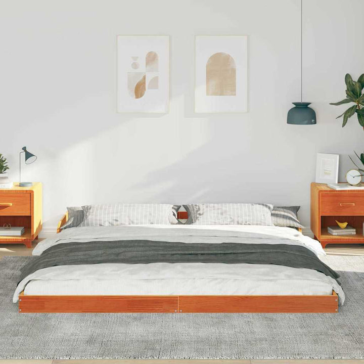 Sengestel Voks brun 180 x 210 cm Massiv fyrretræ