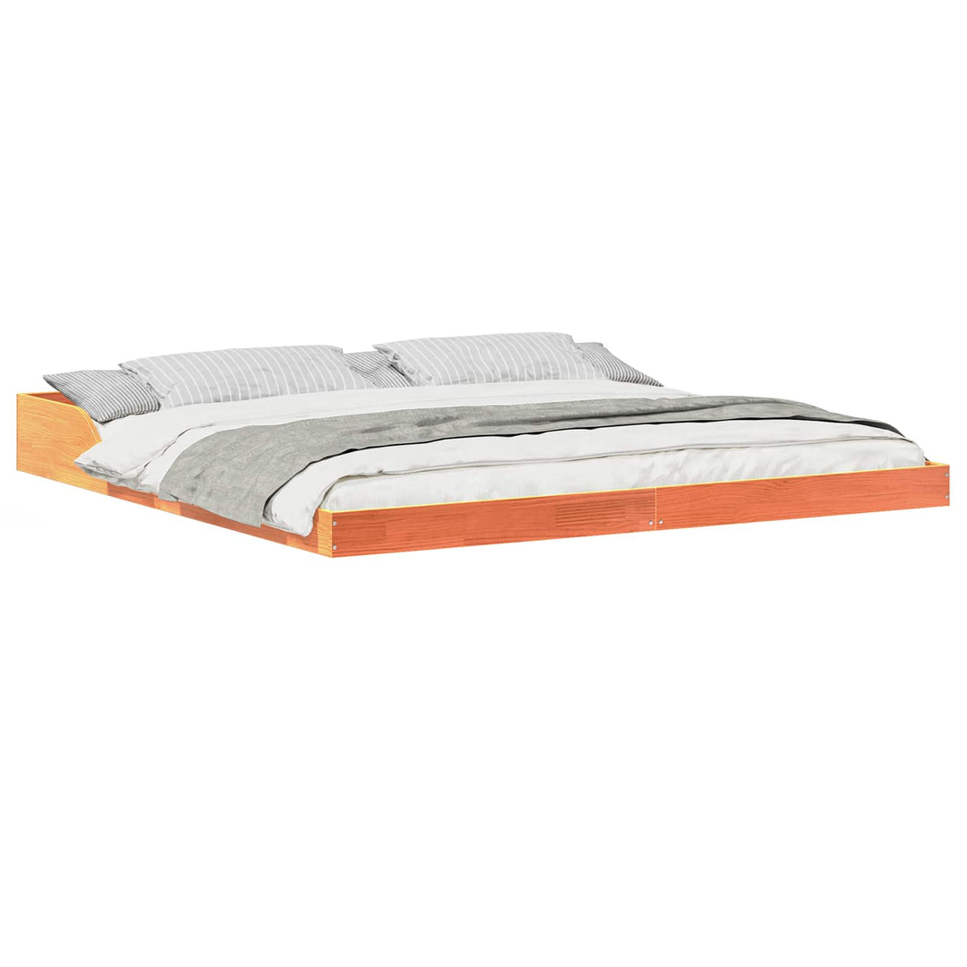 Sengestel Voks brun 180 x 210 cm Massiv fyrretræ