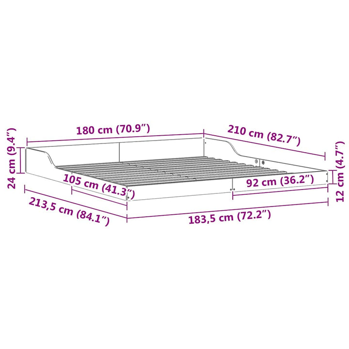 Sengestel Voks brun 180 x 210 cm Massiv fyrretræ