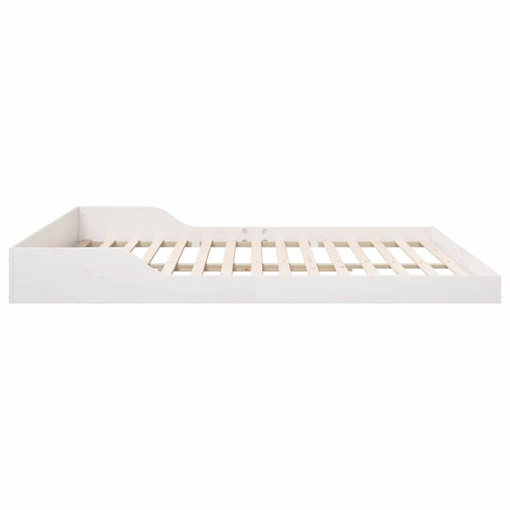 Sengestel Hvid 200 x 210 cm Massiv fyrretræ