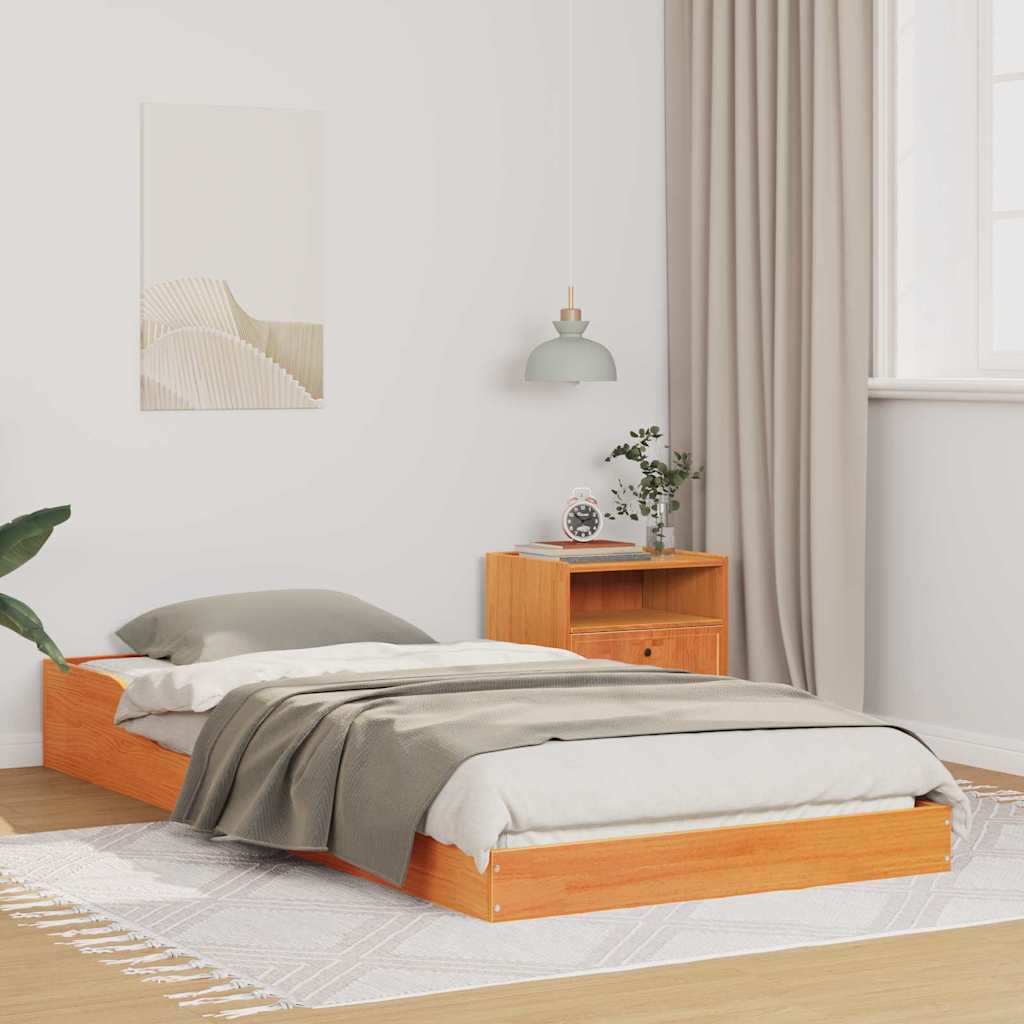 Sengestel Voks brun 80 x 220 cm Massiv fyrretræ