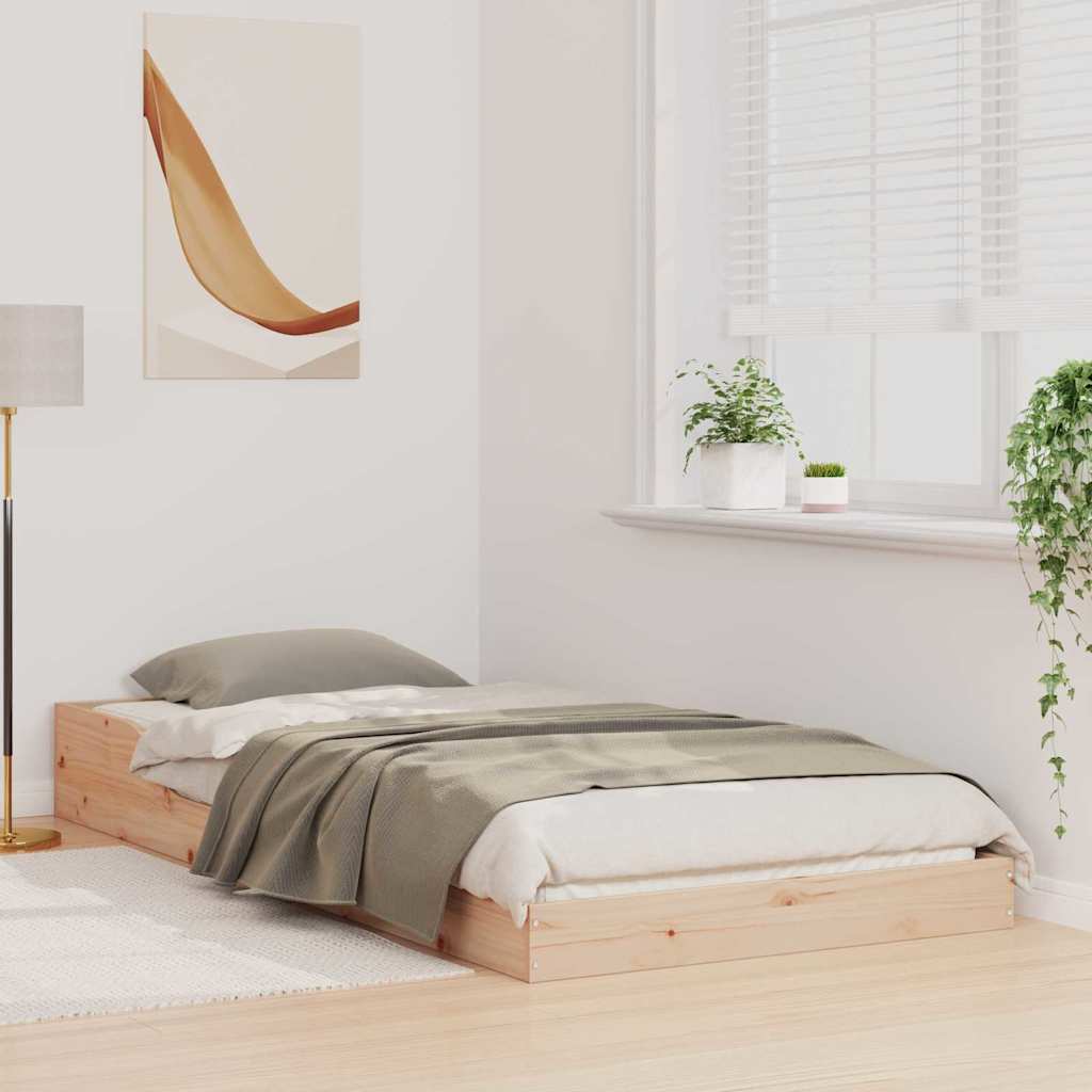 Sengestel Naturfarvet 100 x 220 cm Massiv fyrretræ
