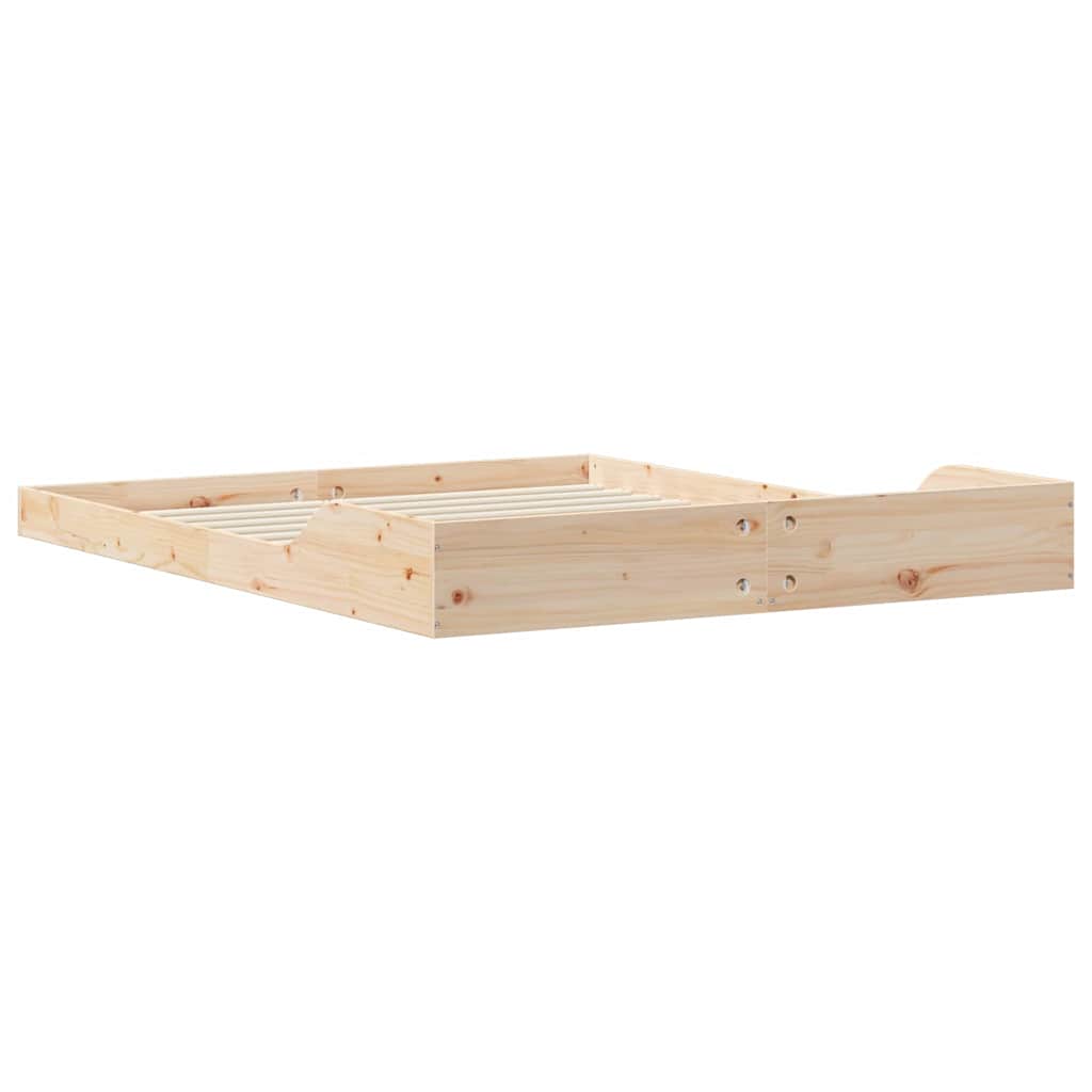 Sengestel Brun 140 x 220 cm Massiv fyrretræ