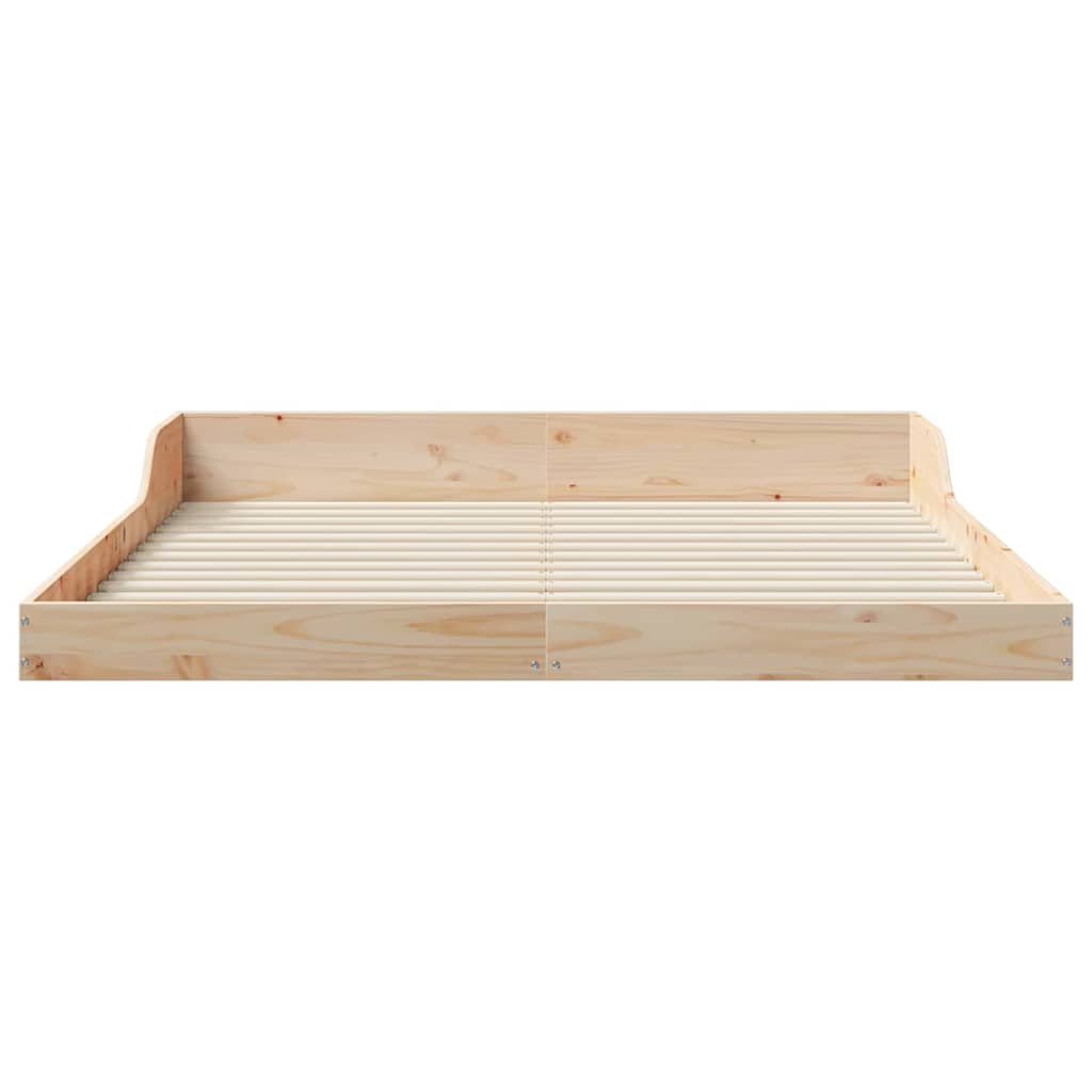 Sengestel Brun 140 x 220 cm Massiv fyrretræ