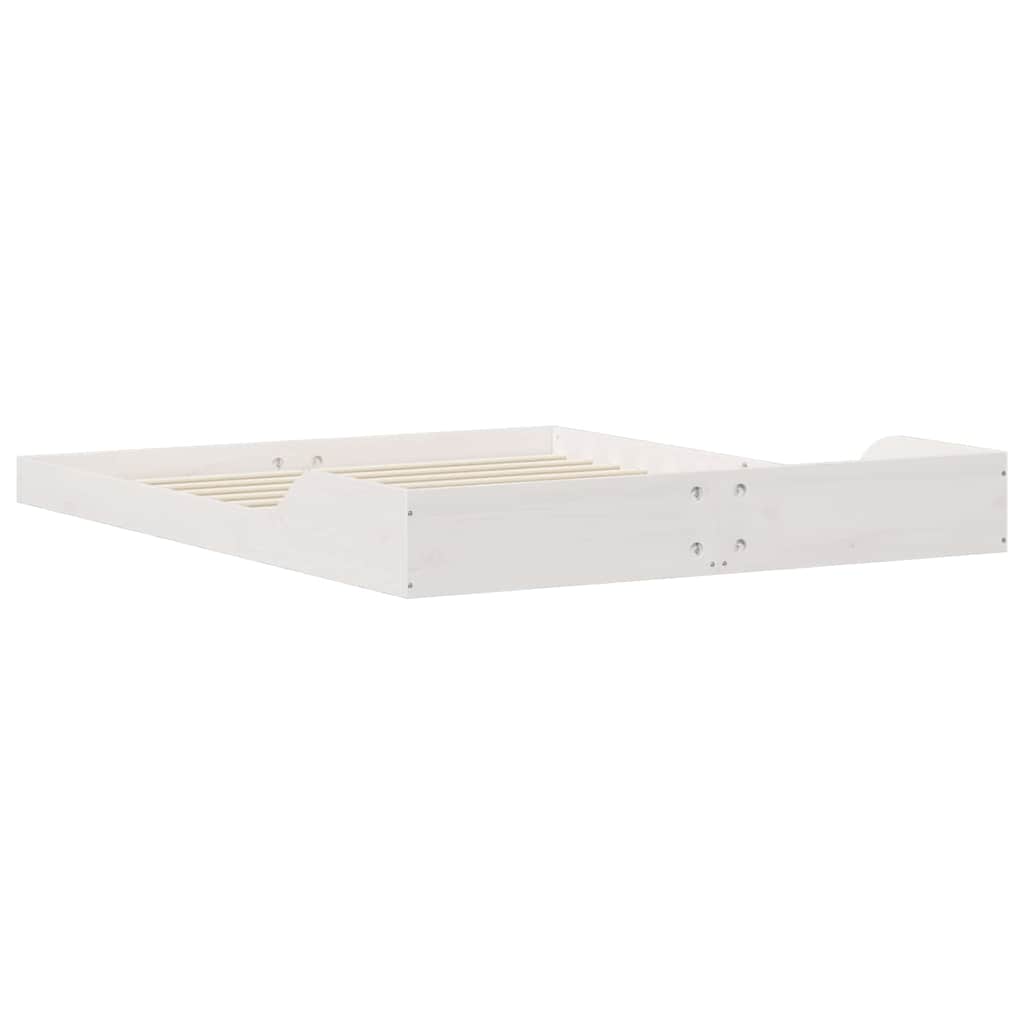 Sengestel Hvid 140 x 220 cm Massiv fyrretræ