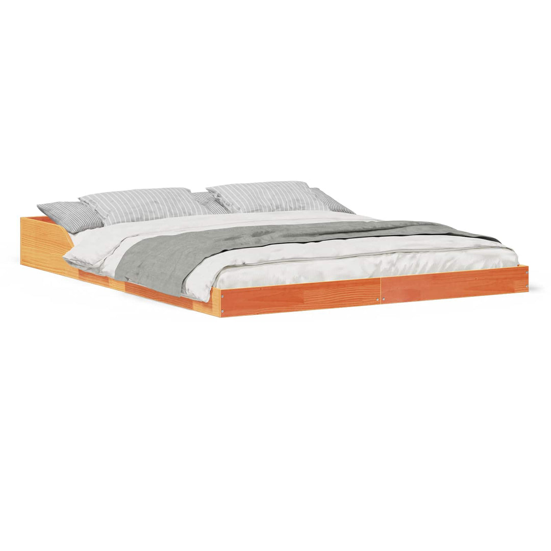 Sengestel Voks brun 160 x 220 cm Massiv fyrretræ
