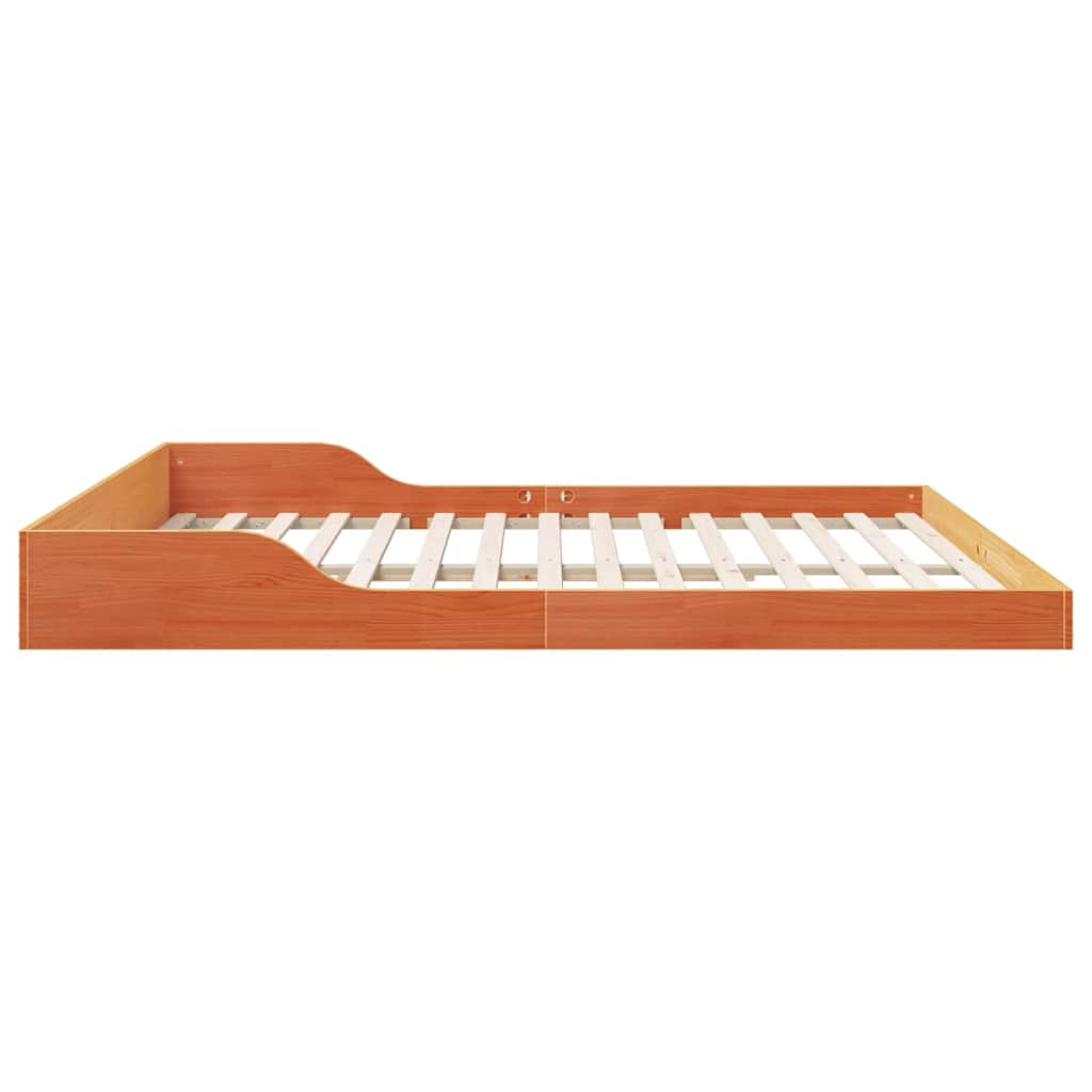Sengestel Voks brun 200 x 220 cm Massiv fyrretræ