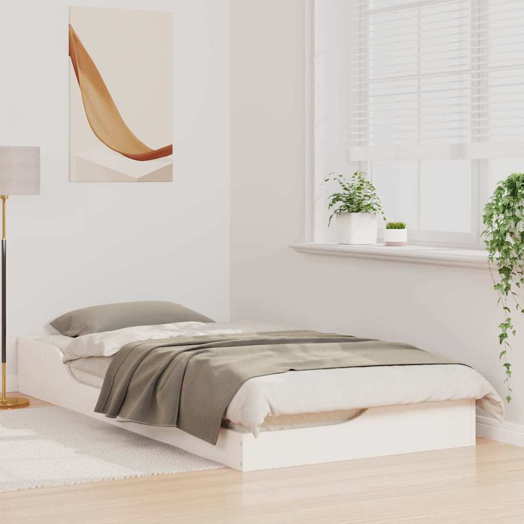 Sengestel Hvid 90 x 200 cm Massiv fyrretræ