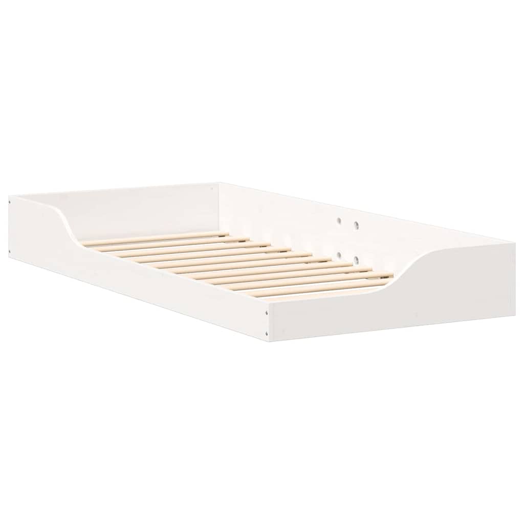 Sengestel Hvid 90 x 200 cm Massiv fyrretræ