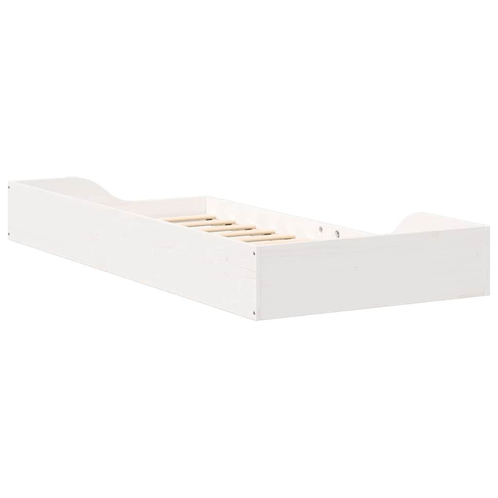 Sengestel Hvid 80 x 200 cm Massiv fyrretræ