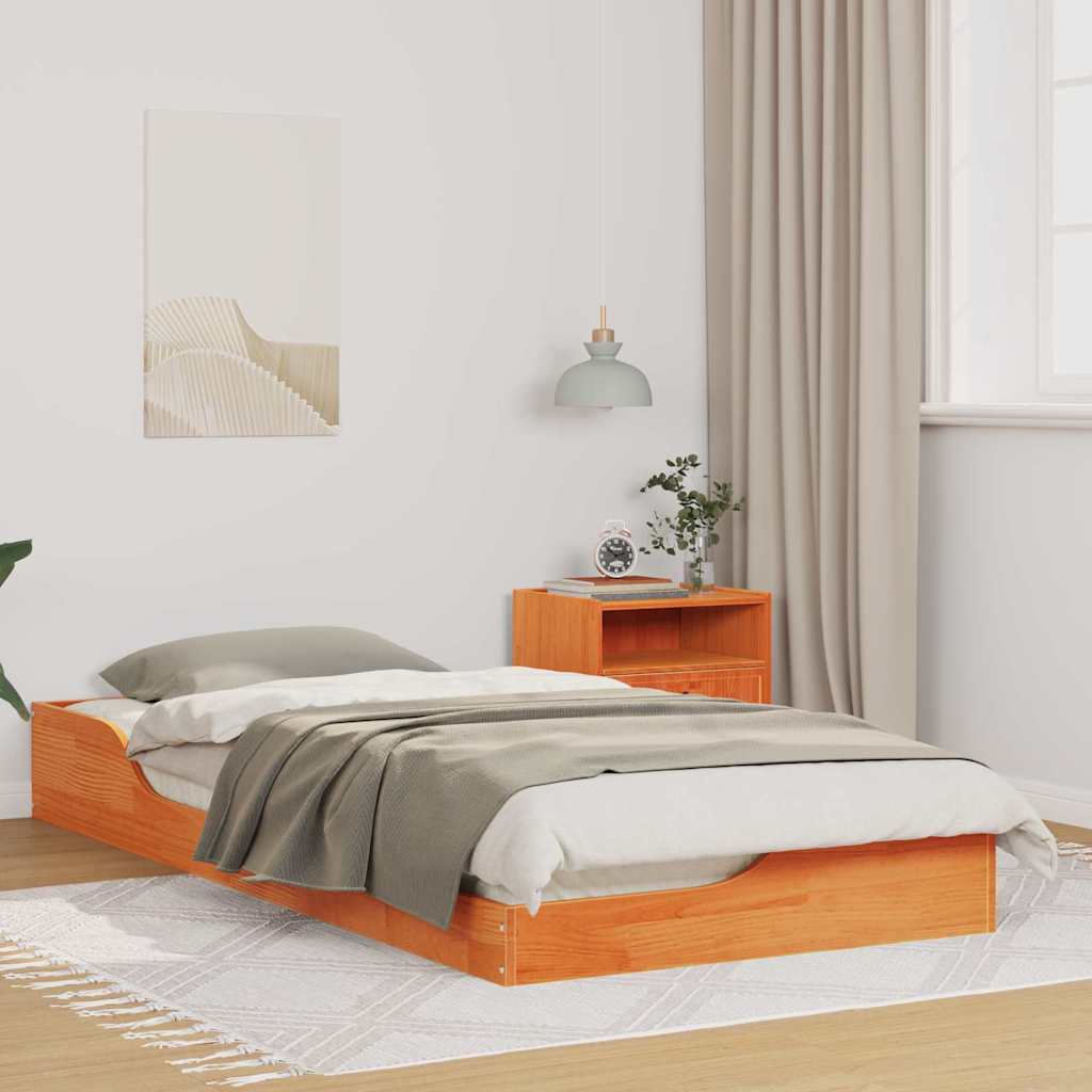 Sengestel Voks brun 80 x 200 cm Massiv fyrretræ