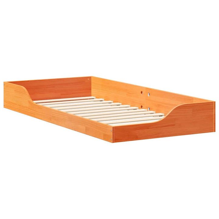 Sengestel Voks brun 80 x 200 cm Massiv fyrretræ