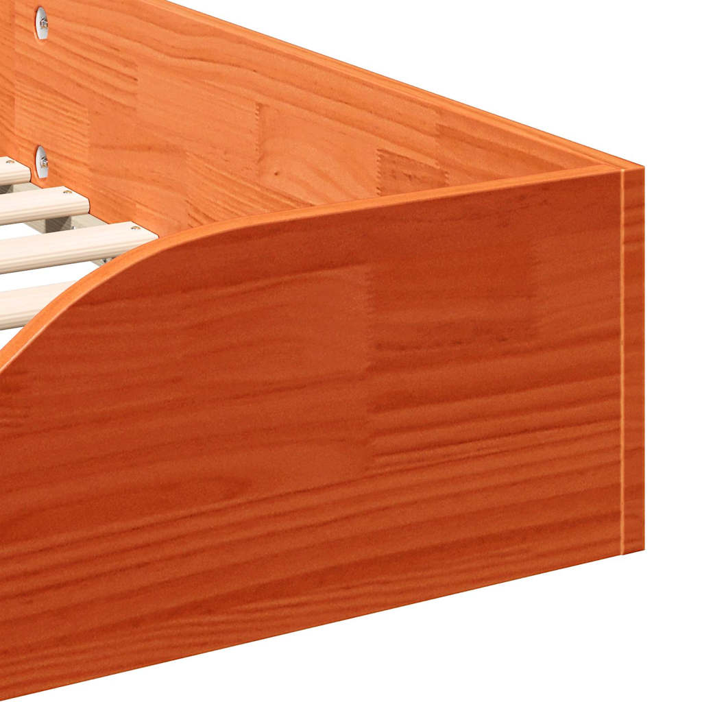 Sengestel Voks brun 90 x 190 cm Massiv fyrretræ