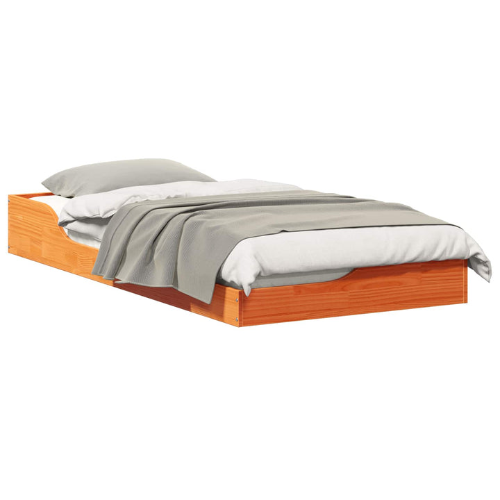 Sengestel Voks brun 90 x 190 cm Massiv fyrretræ