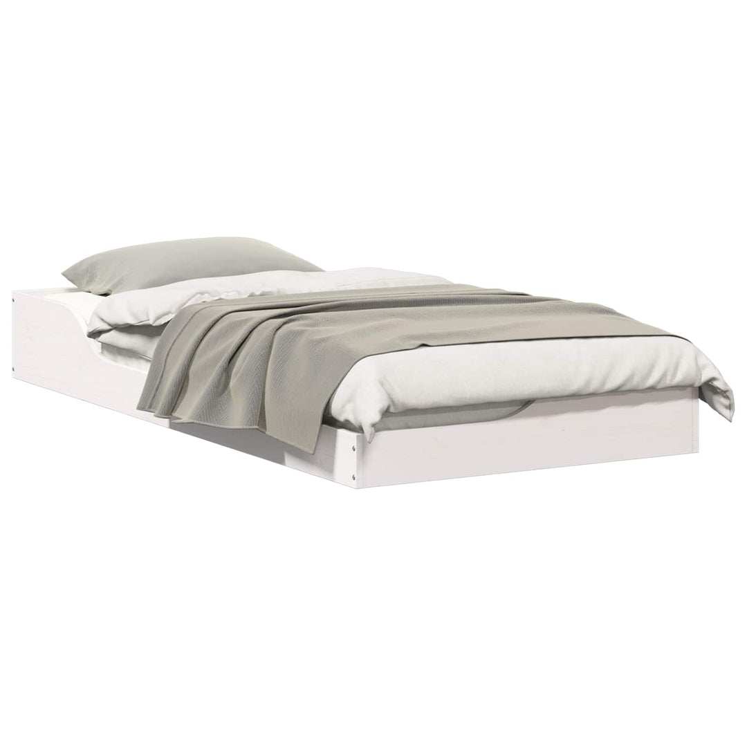 Sengestel Hvid 75 x 190 cm Massiv fyrretræ
