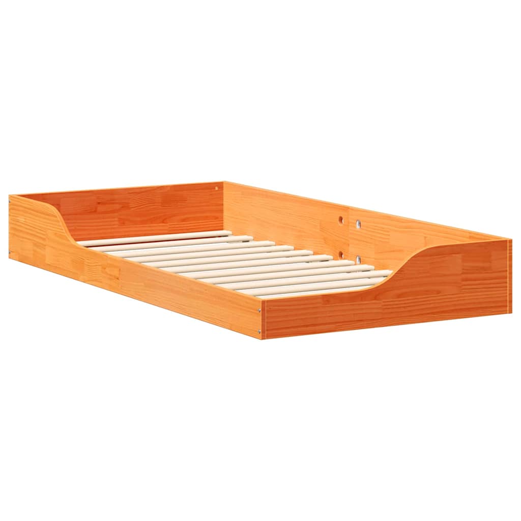 Sengestel Voks brun 75 x 190 cm Massiv fyrretræ