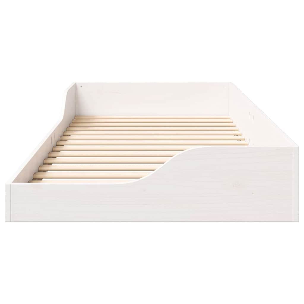 Sengestel Hvid 80 x 210 cm Massiv fyrretræ