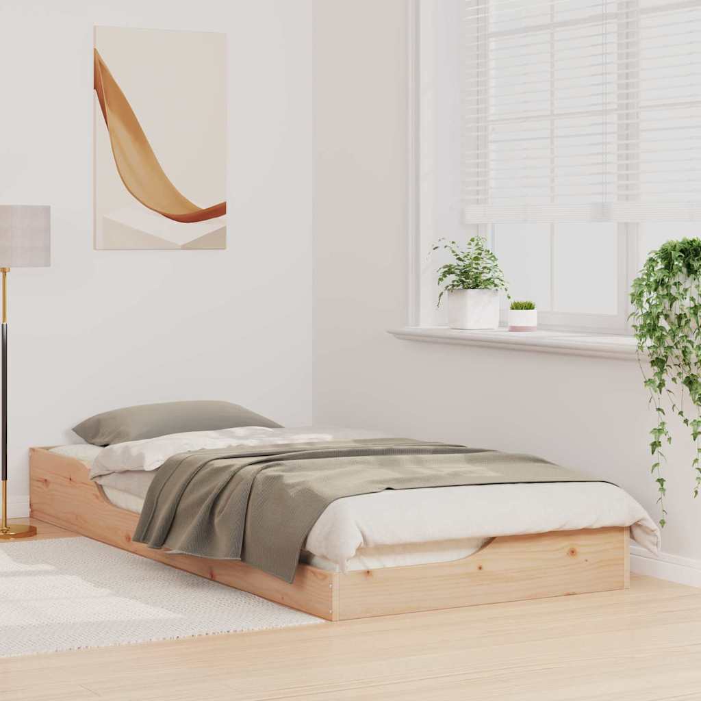 Sengestel Brun 90 x 210 cm Massiv fyrretræ