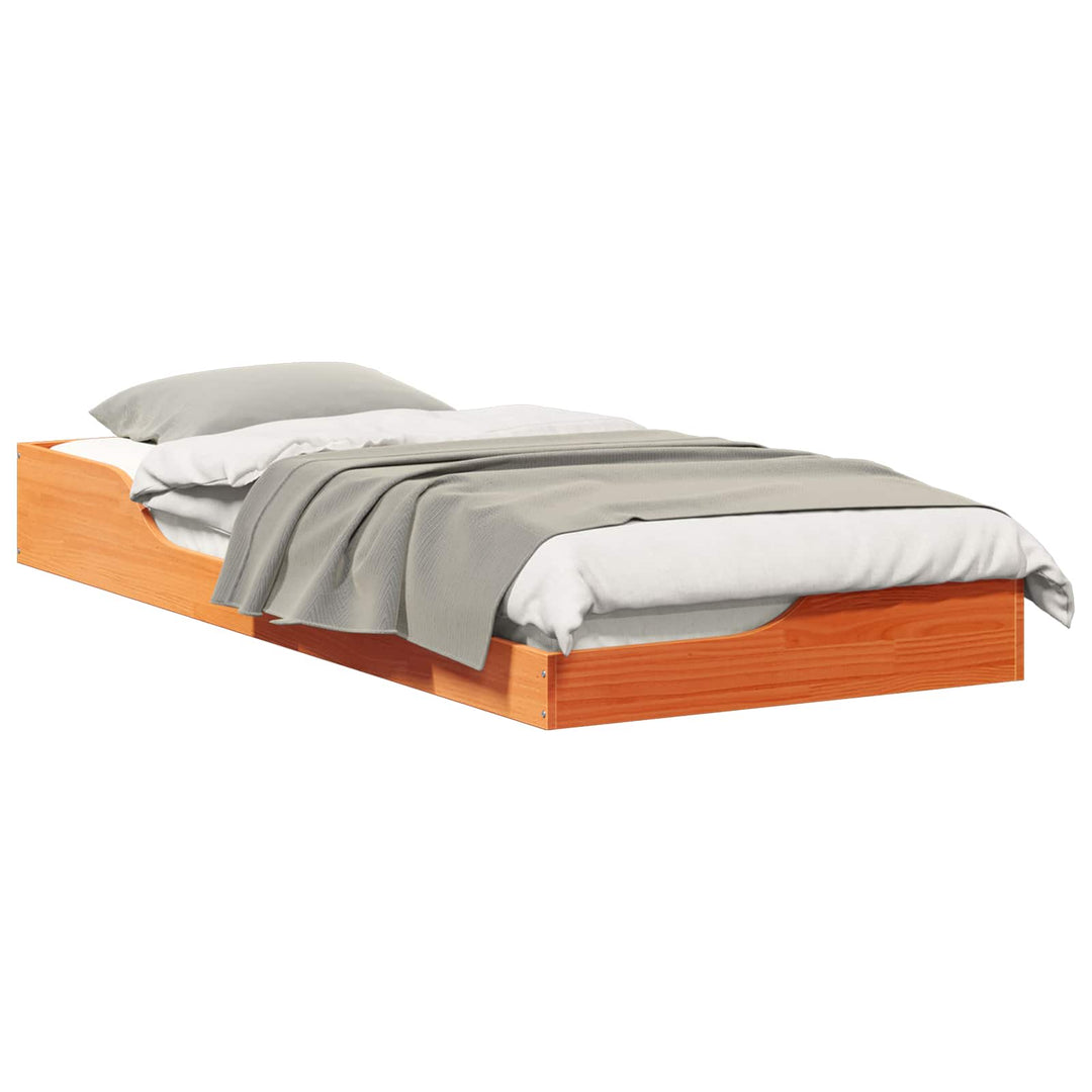 Sengestel Voks brun 90 x 210 cm Massiv fyrretræ